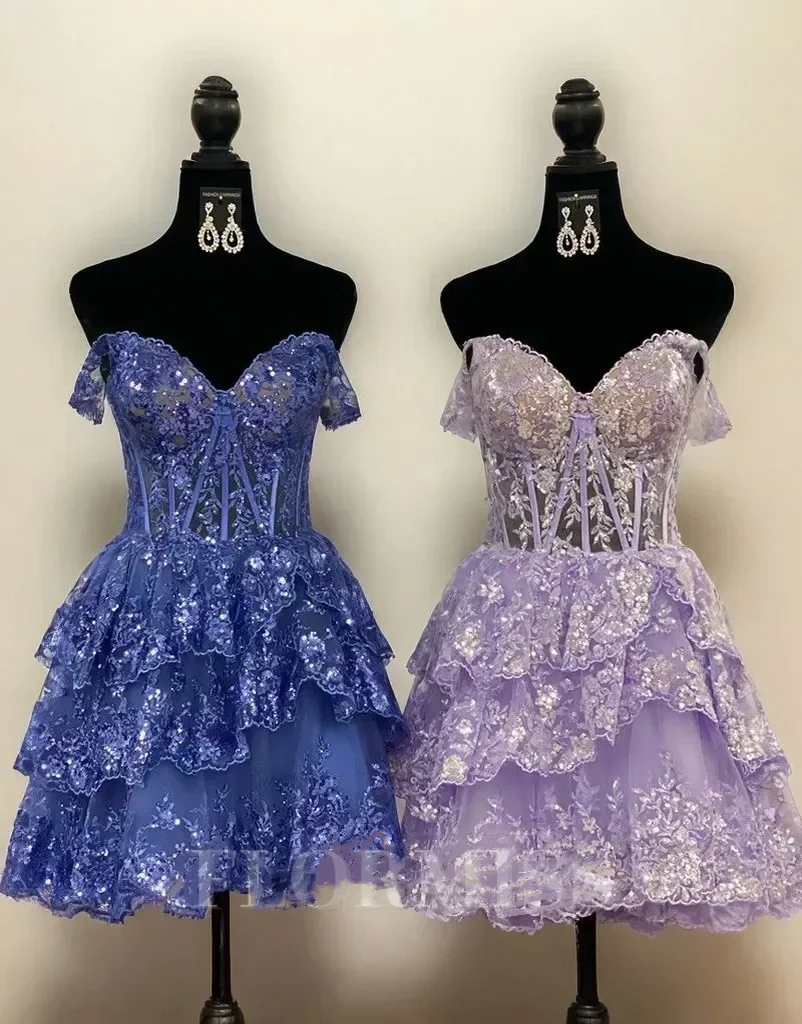 Gorgeous Off-Shoulder Strapless A-line Short Mini Homecoming Dress