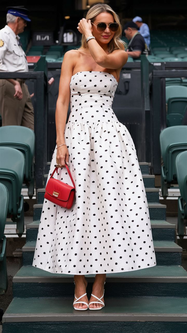 A-Line Black Polka Dots Prom Dresses New Arrive Party Dress Evening Dress - View 6 | FashionDia