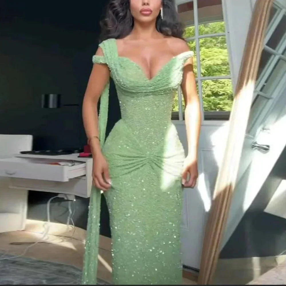 Green Elegant Long Party Dress Prom Dress New Arrive Mermaid Evening Dress - View 11 | FashionDia