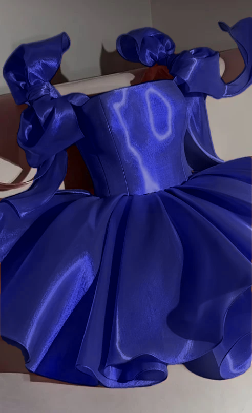 Pink Homecoming Dress with Bow Shoulder Ties A-line Short Party Gown fg8044