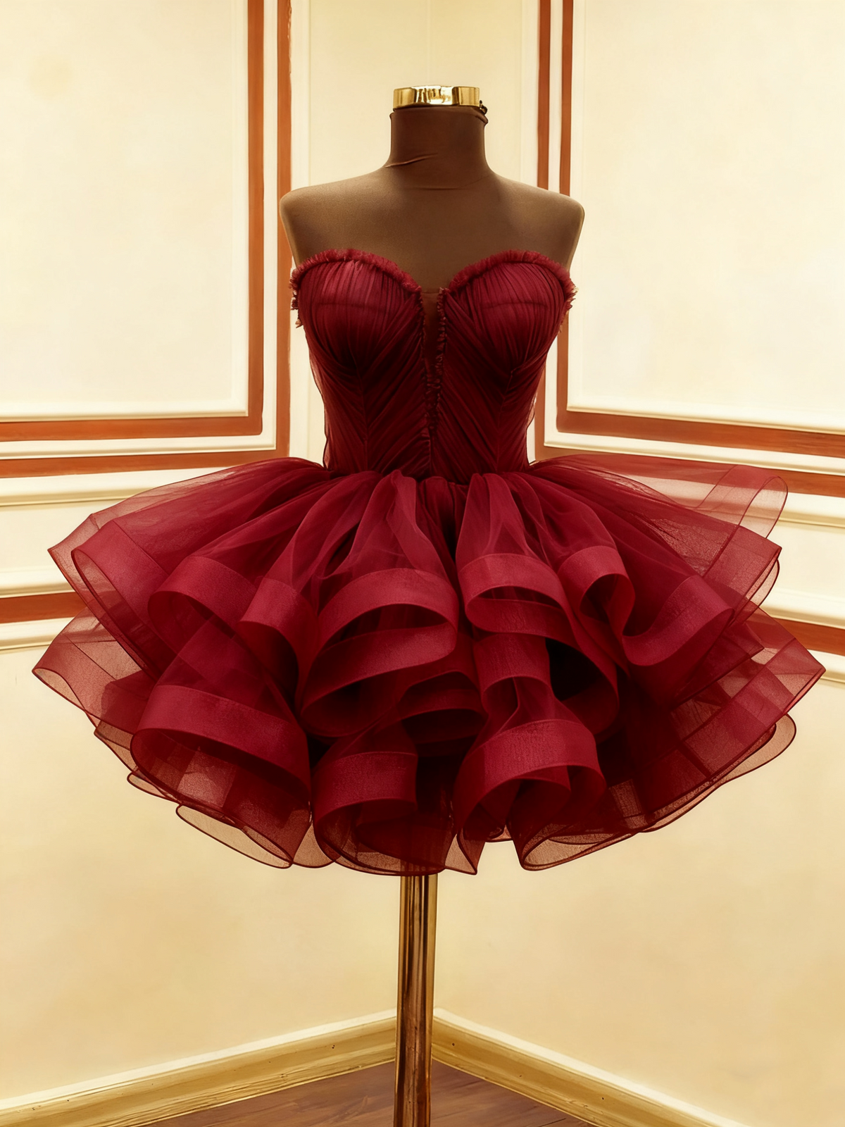 A-Line Green Tulle Short Prom Dress Birthday Party Dress Homecoming Dress - View 7 | FashionDia