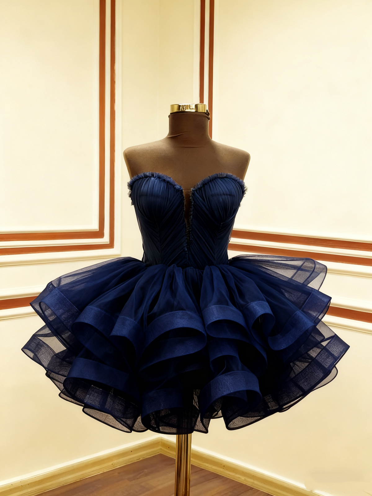 A-Line Green Tulle Short Prom Dress Birthday Party Dress Homecoming Dress - View 3 | FashionDia