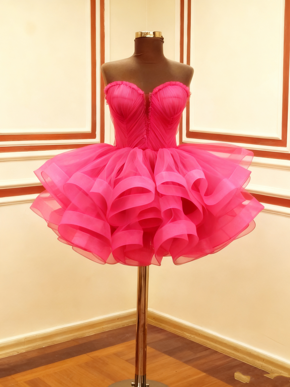 A-Line Green Tulle Short Prom Dress Birthday Party Dress Homecoming Dress - View 4 | FashionDia