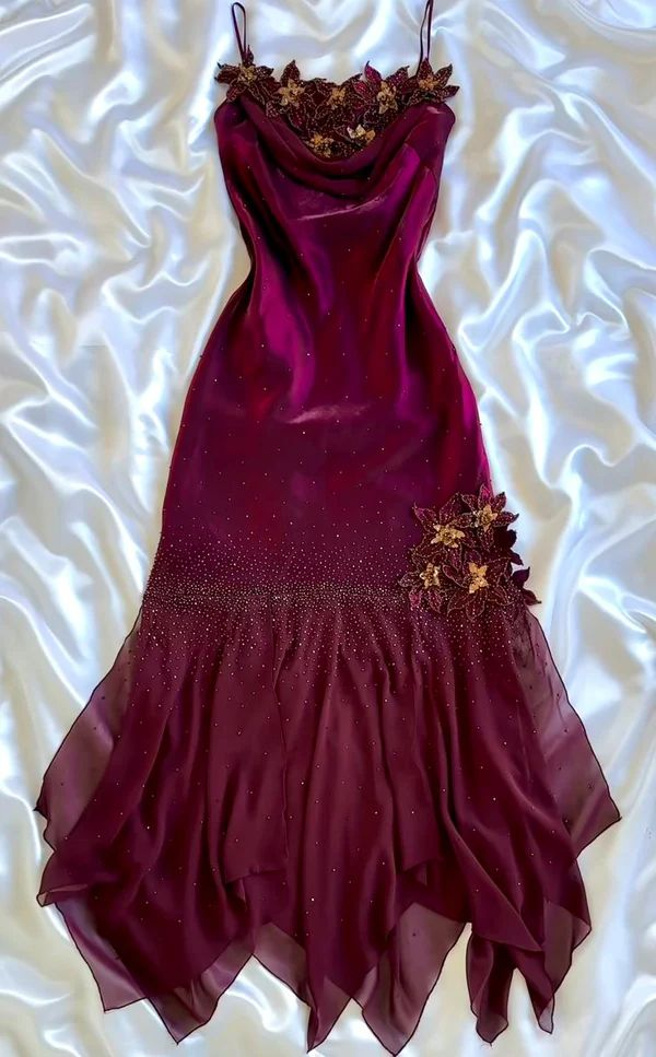 Purple Vintage Long Prom Dress Evening Dress With Flowers - VelvetHem