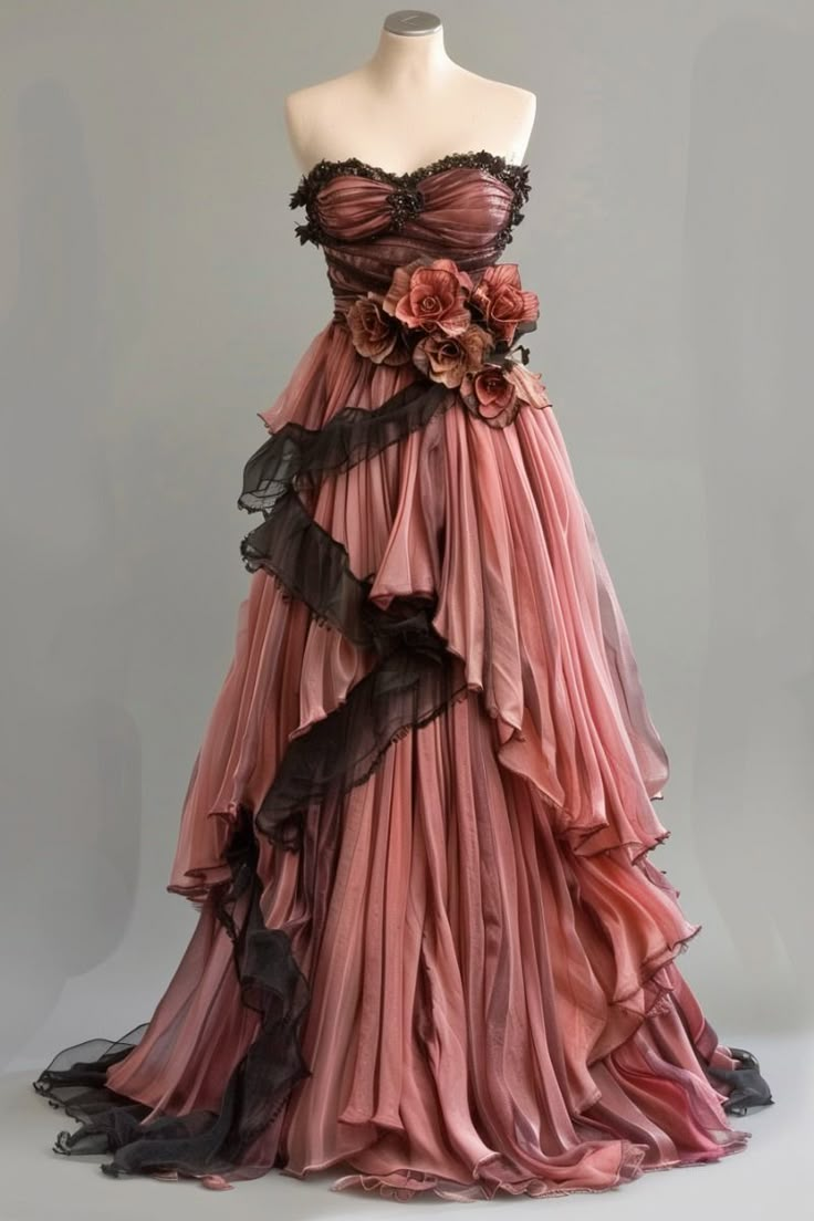 Sleeveless Long Prom Dress With Flowers Cute Evening Party Gowns - VelvetHem
