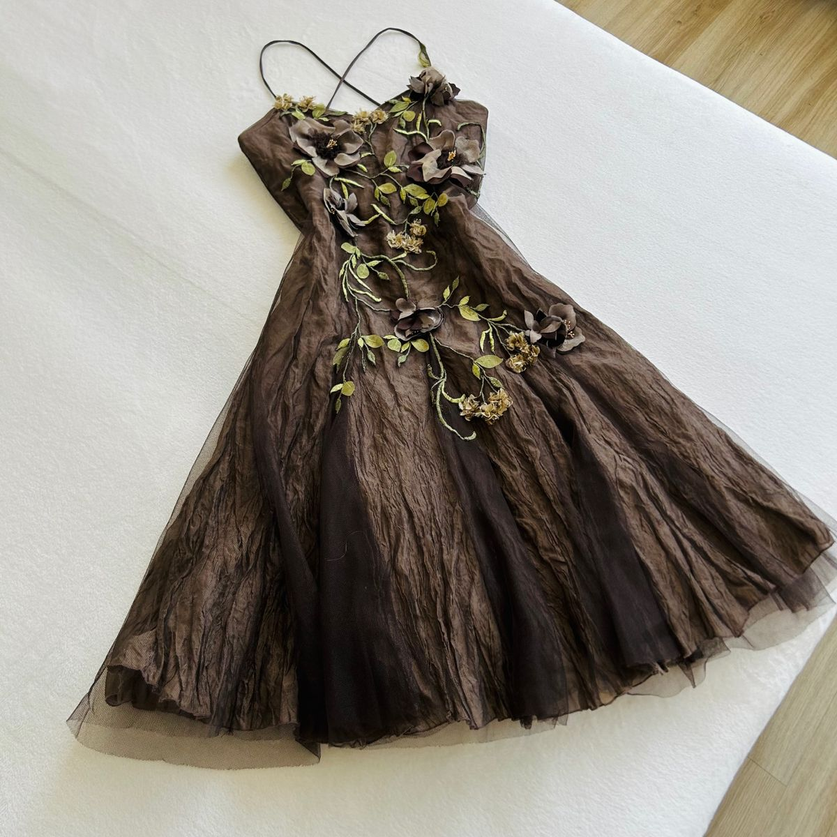 Vintage Brown Long Prom Dress Sleeveless Evening Dress - VelvetHem