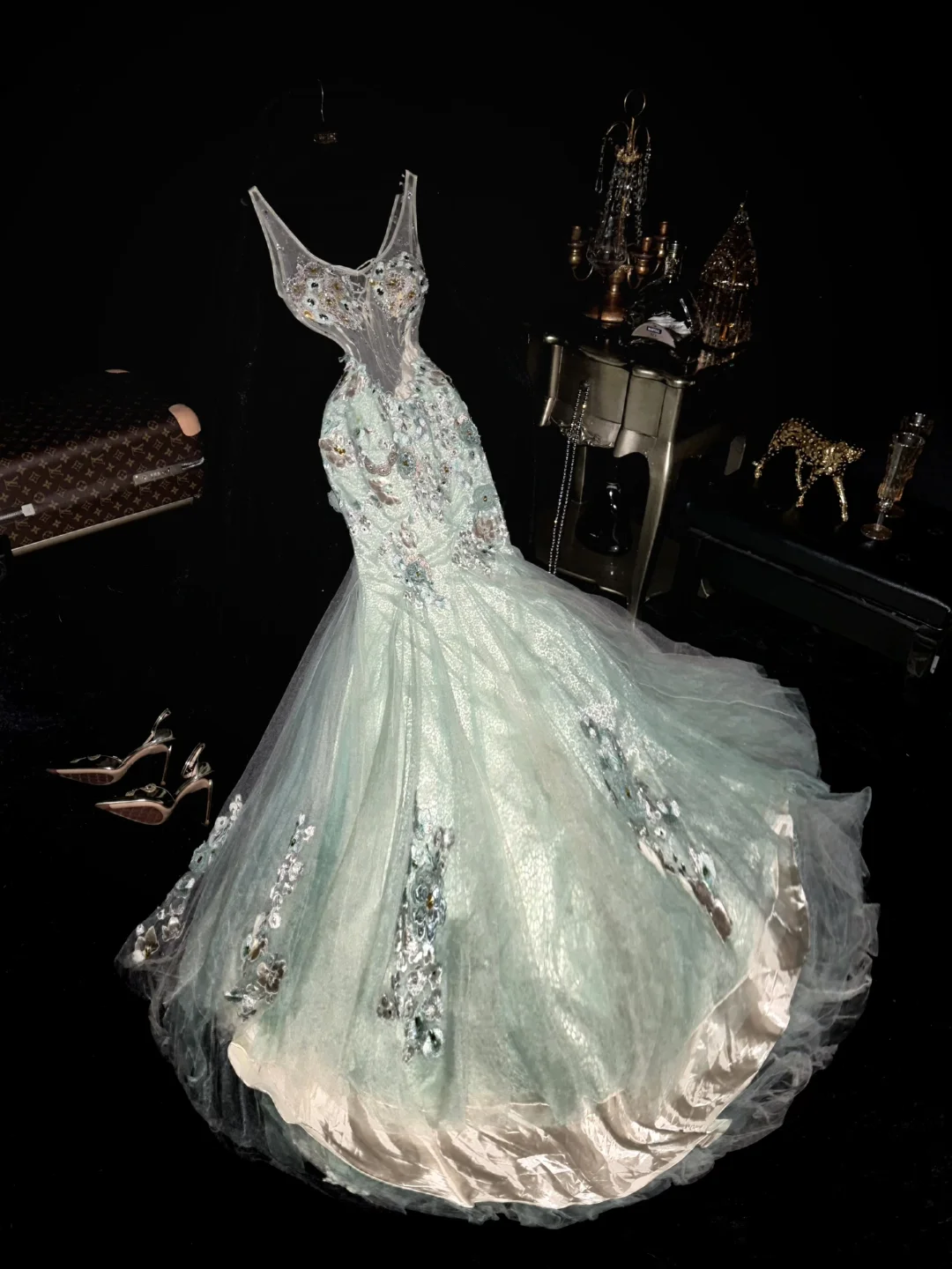 Sexy Mermaid Long Prom Dress Birthday Outfit Formal Graduated Dress - FashionDia