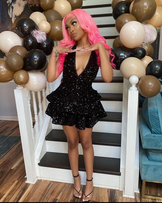 Sexy Black Sparking Short Cocktail Dresses Back Open Tiered Sequin Graduation Gown fg830