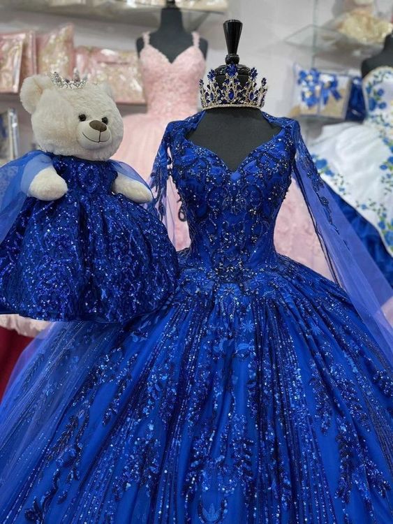 Royal Blue Princess Sweet 16 Dress Luxury Beaded cc73 - VelvetHem
