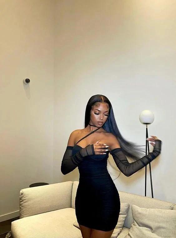 Sexy Black Dress 21st Birthday Outfit Dress Black Mini Homecoming Dress Y1231 by simplepromdress