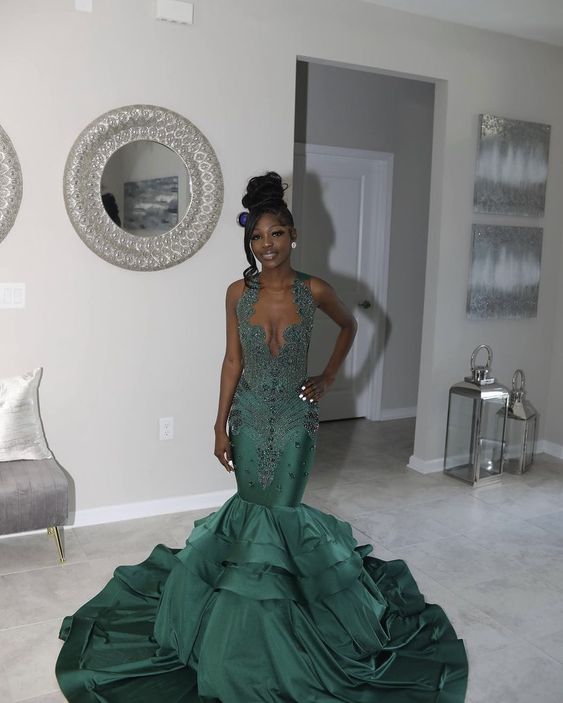 Mermaid Long Prom Dress Green Evening Dress New Arrival Formal Dress