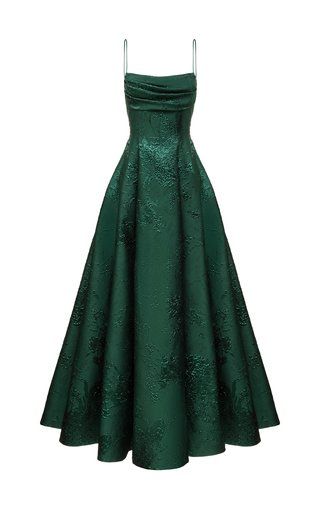 Emerald Green Spaghetti Straps Prom Dress A-line Evening Dress