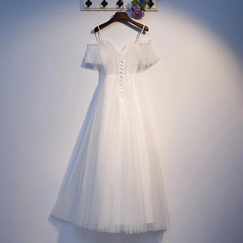 White tulle short homecoming dress s97 (ZD12611)