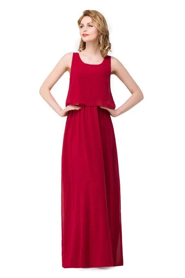 Floor-length A-line Square Chiffon Bridesmaid Dresses (ZD13078)