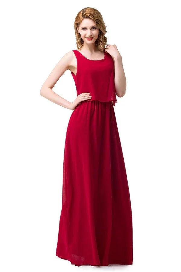 Floor-length A-line Square Chiffon Bridesmaid Dresses (ZD13078)