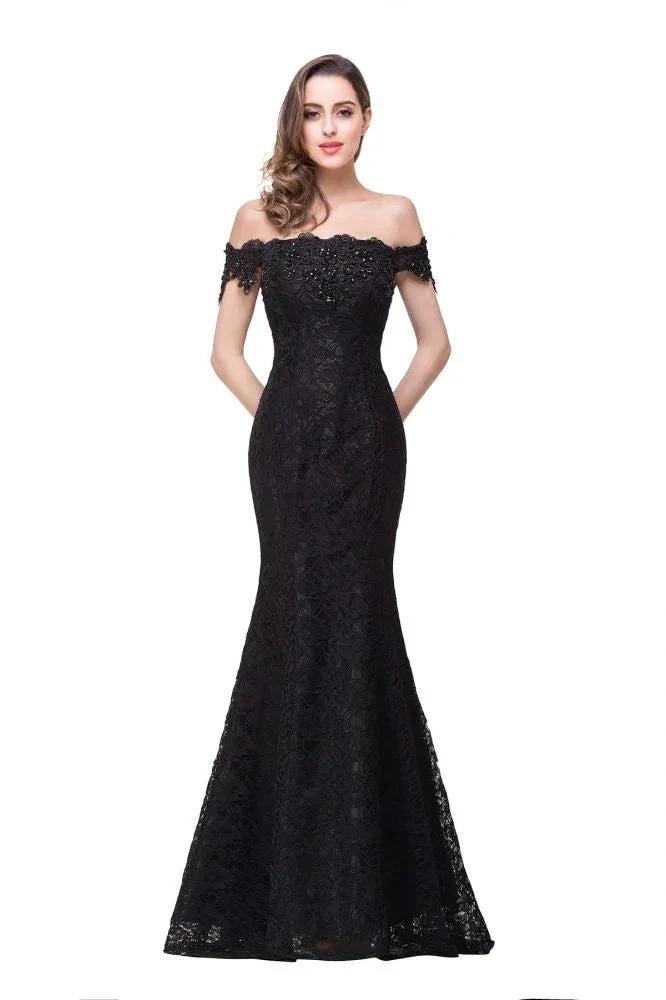 Floor-Length Mermaid Lace Off Shoulder Bridesmaid Dresses by misshow.com