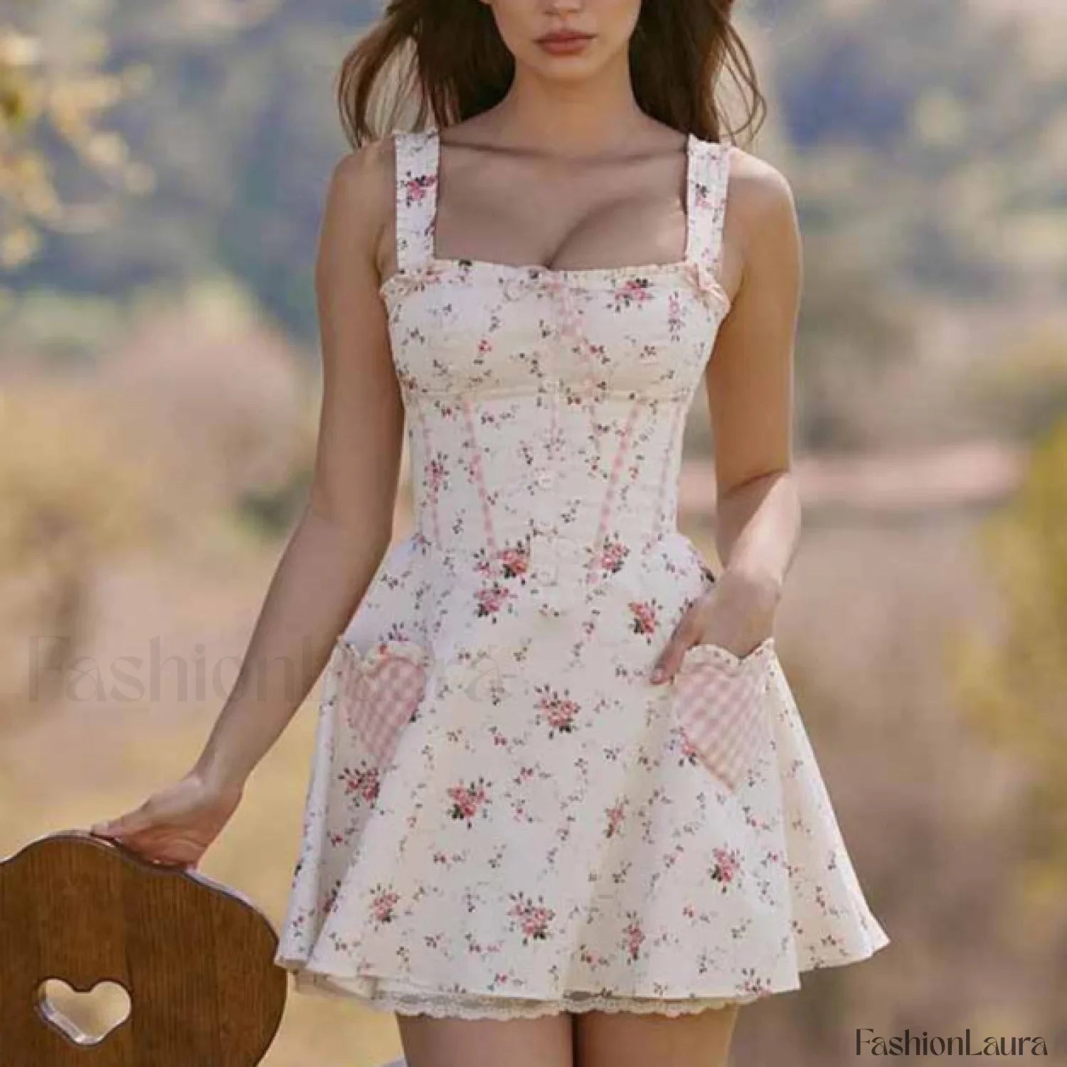 Floral Plaid Spliced Contemporary Dress for Seasonal Wardrobe Essential