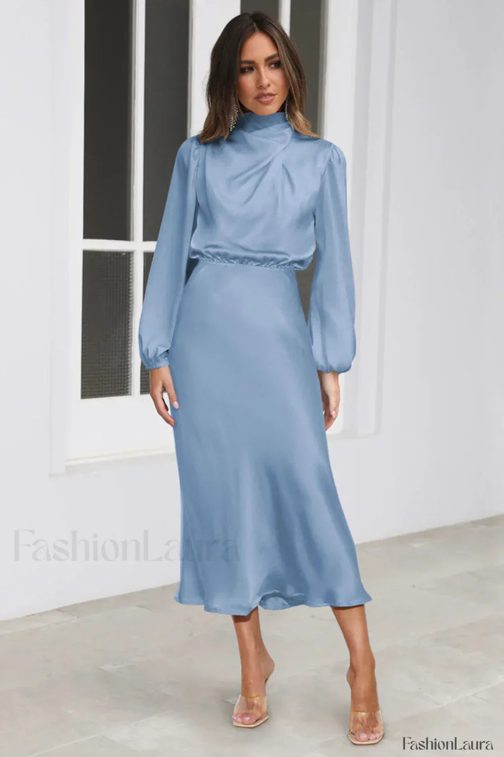 From The Source Charming High Neck Bridal Dress