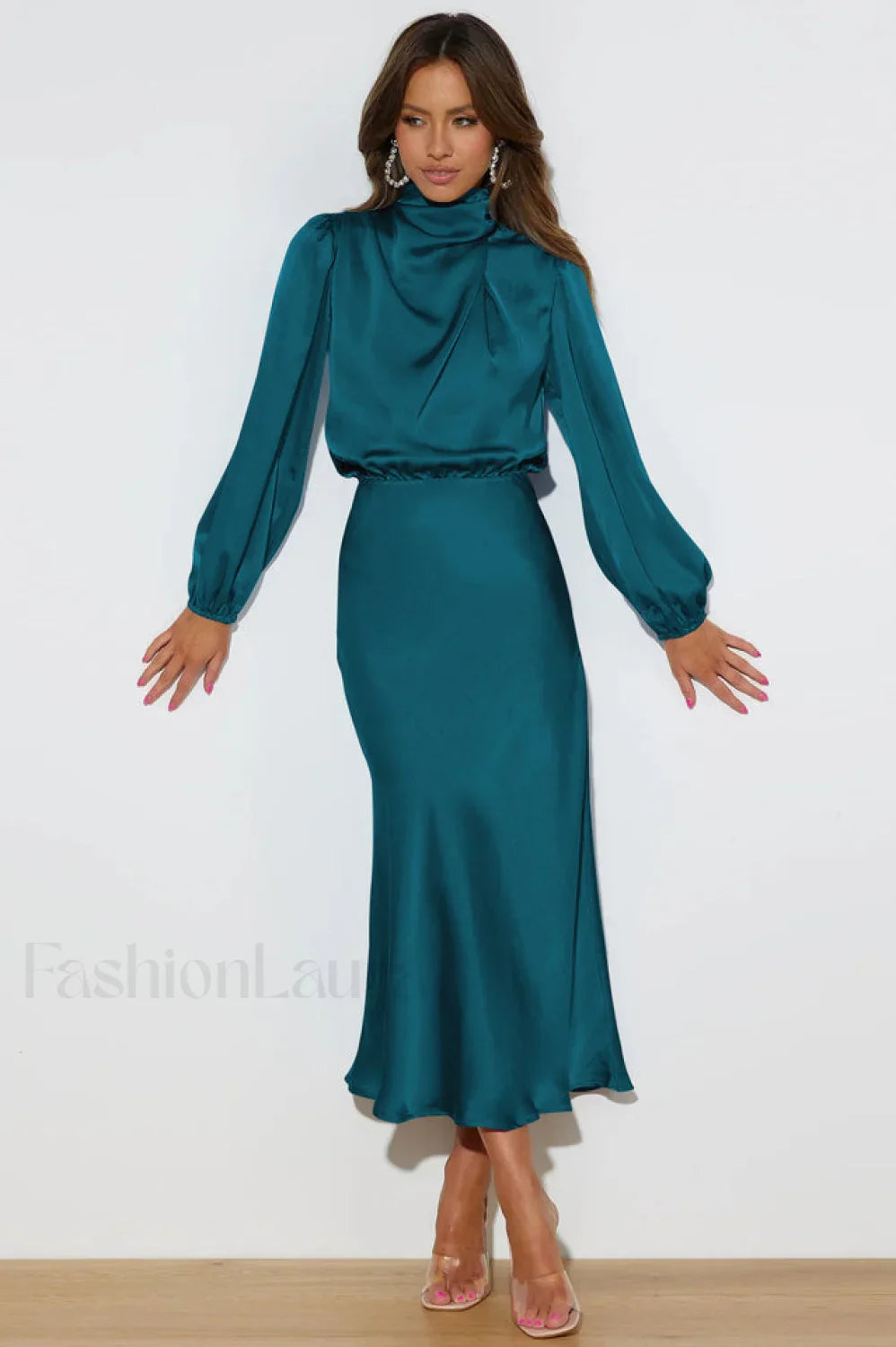 From The Source Charming High Neck Bridal Dress