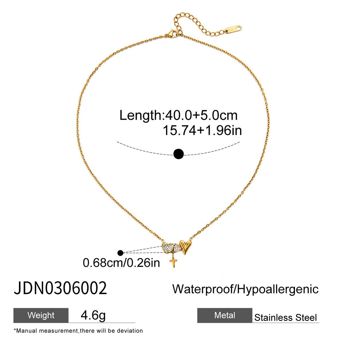 Heart Gold Stainless Steel Necklace G10