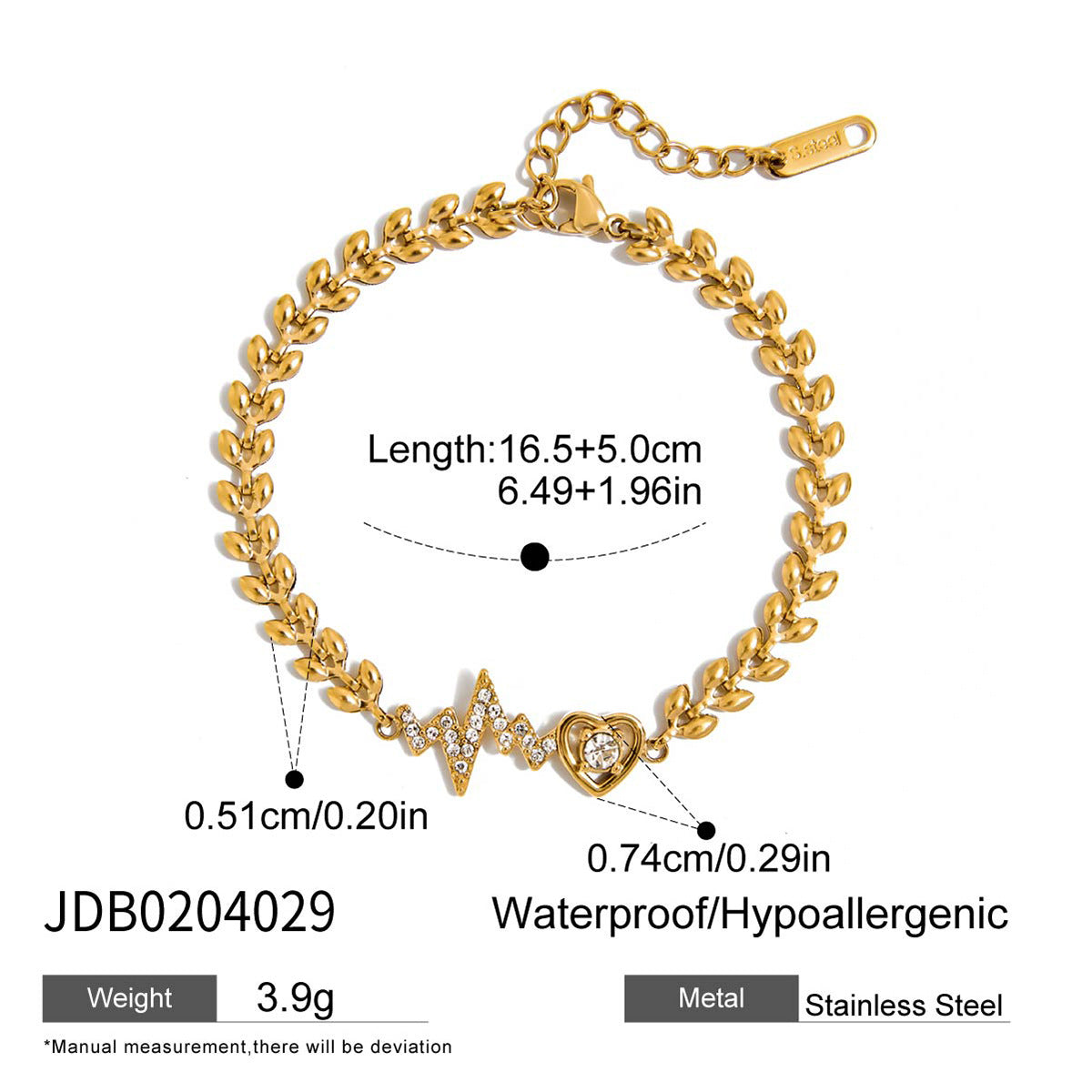 Heart Gold Stainless Steel Necklace G10