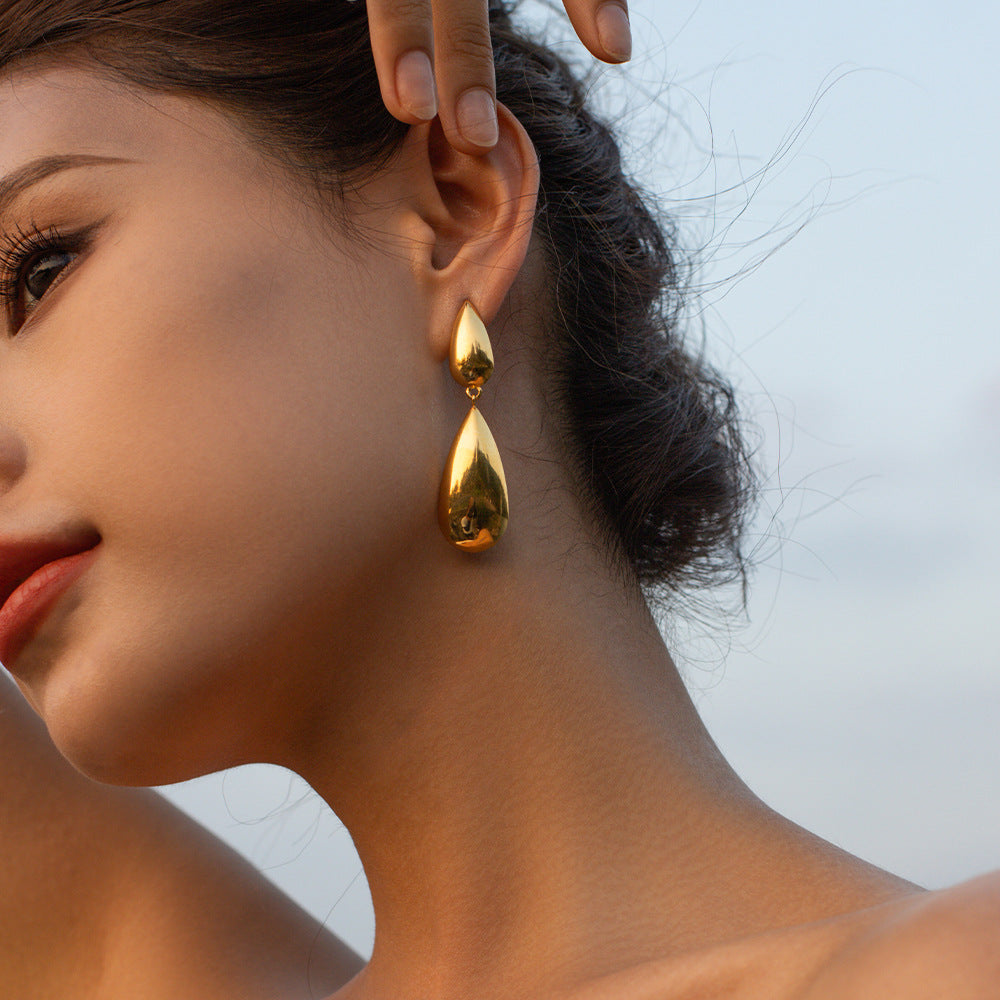 Golden Teardrop Retro Gold Earrings G25