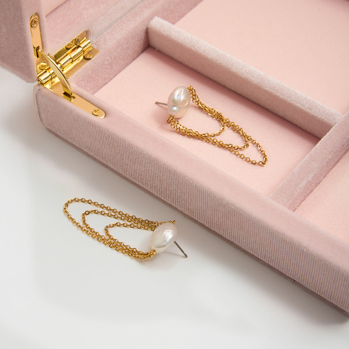 Stainless Steel Tassel Pearl Earrings G29