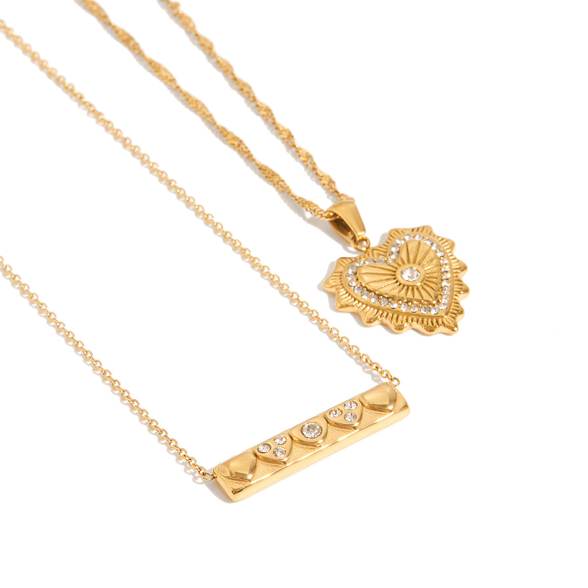 Heart Shape Stainless Steel Gold Necklace G9