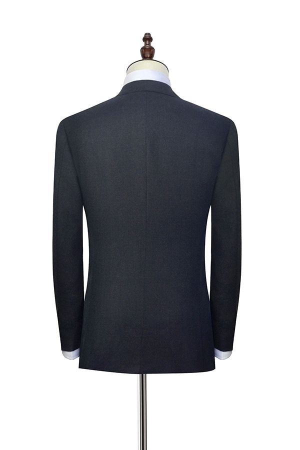Gentle Black Tweed Notch Lapel Two Buttons Mens Suits for Formal