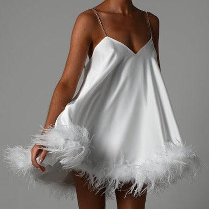 Georgia V Neck Chain Spaghetti Strap Mini Dress