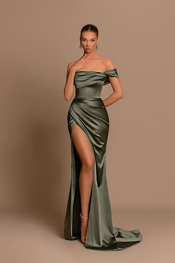 Glamorous Off-the-Shoulder Prom Dress Mermaid Long With Split