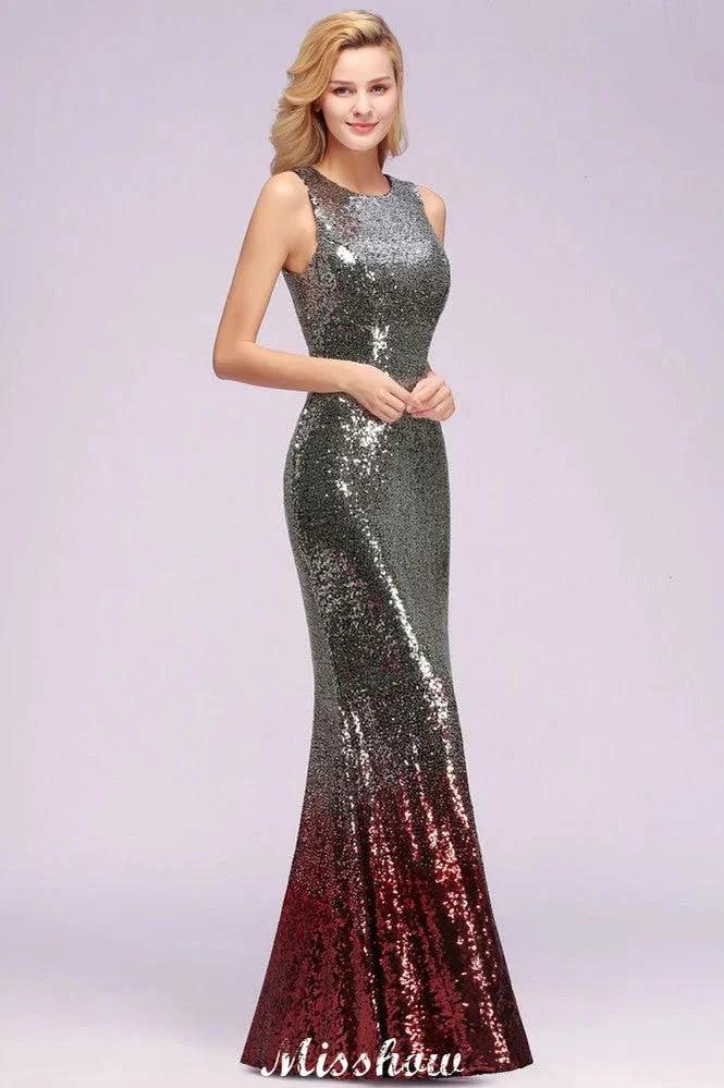 Glamorous Sleeveless Sexy Mermaid Sequins Bridesmaid Dresses (ZD12928)