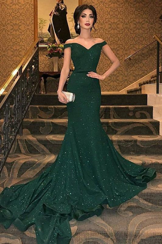 Gorgeous One-shoulder Applique Prom Dresses Long Sleevess Side Slit Chic Evening Dresses with Belt