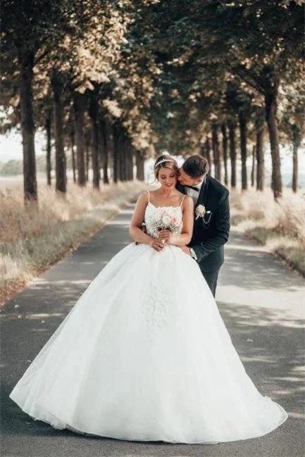 Gorgeous Princess V-neck A-line Wedding Dress With Lace (ZD14622) - View 3 | VelvetHem