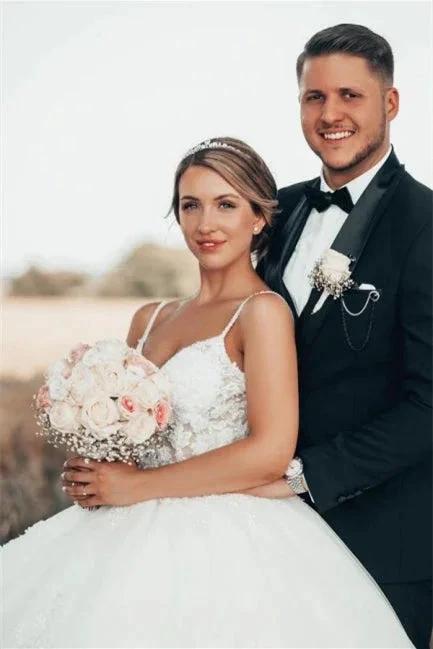Gorgeous Princess V-neck A-line Wedding Dress With Lace (ZD14622) - View 4 | VelvetHem