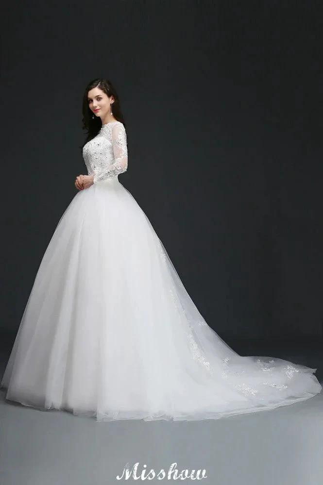 Gorgeous Tulle Ball Gowns Court Train Wedding Dresses (ZD13929)