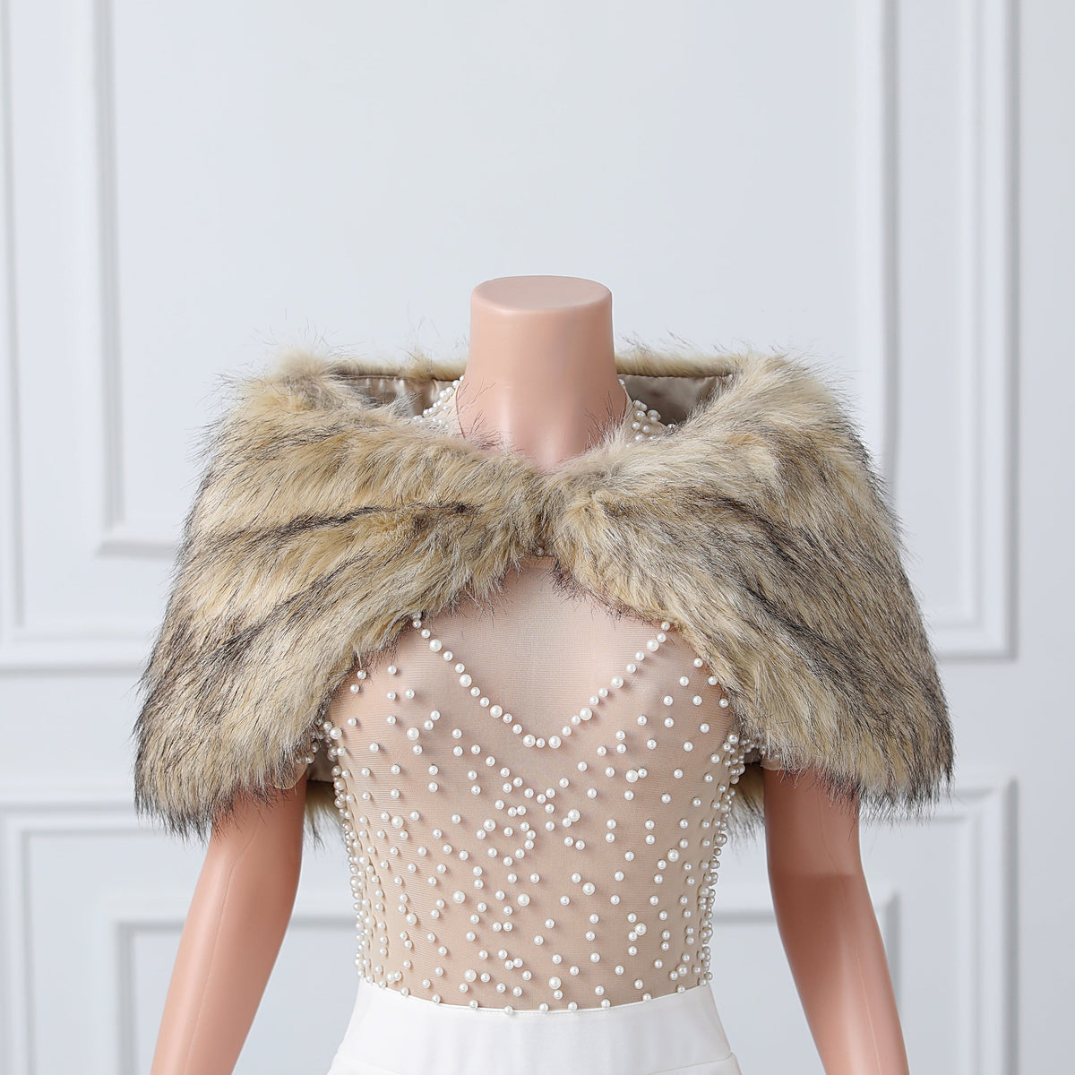 Gray with Brown Floral Winter Wedding Wraps