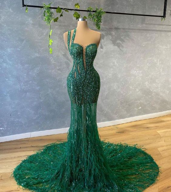 Green Mermaid Prom Dresses Prom Gown