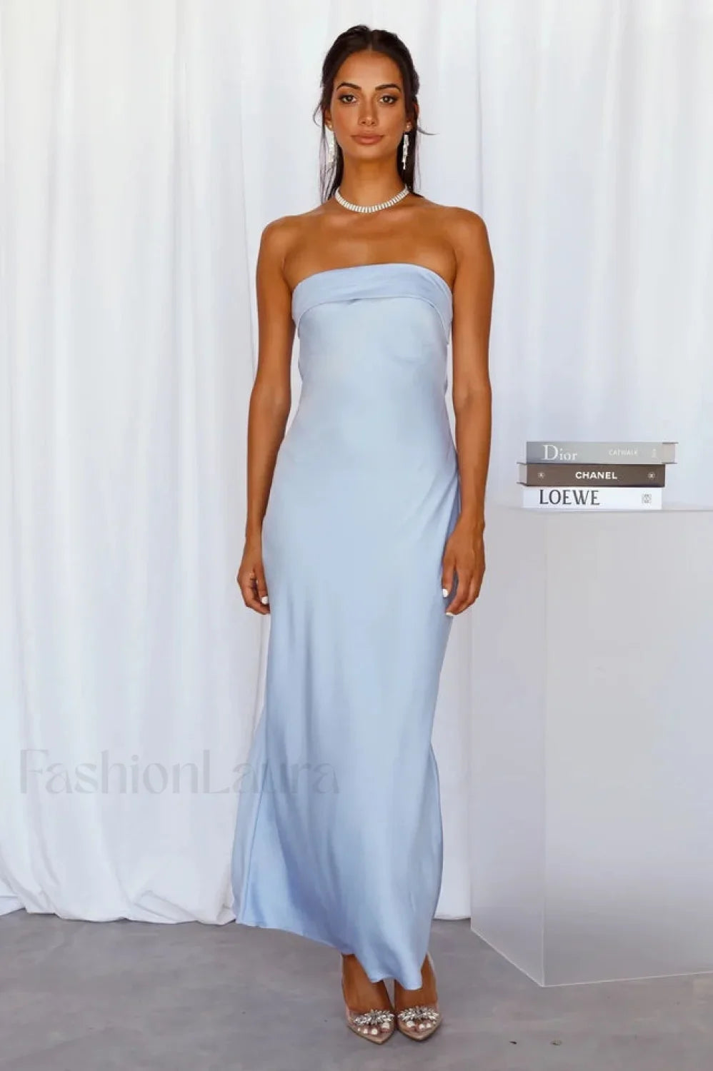 Half Open Back Charming Sleeveless Silky Dress S / 3#