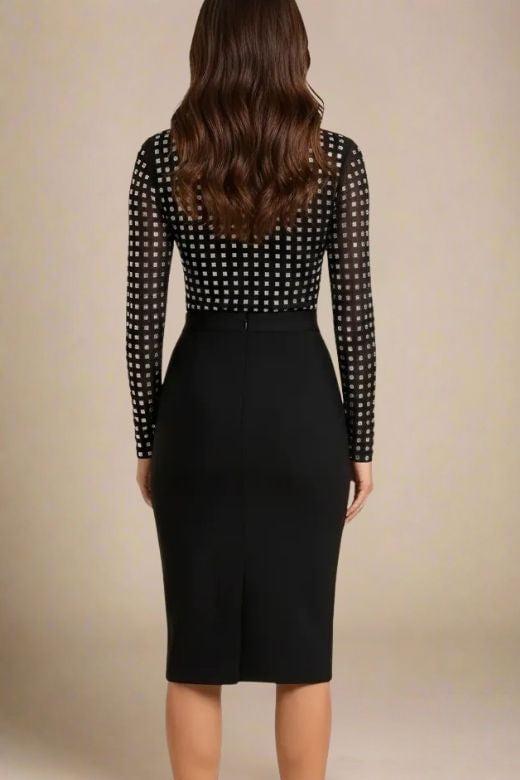 Hazel Long Sleeve Bodycon Dress - Classic Black
