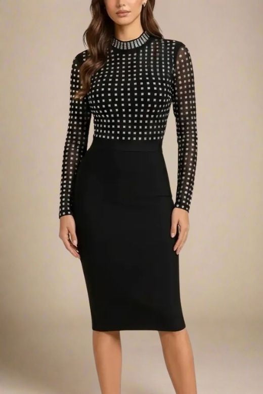 Hazel Long Sleeve Bodycon Dress - Classic Black