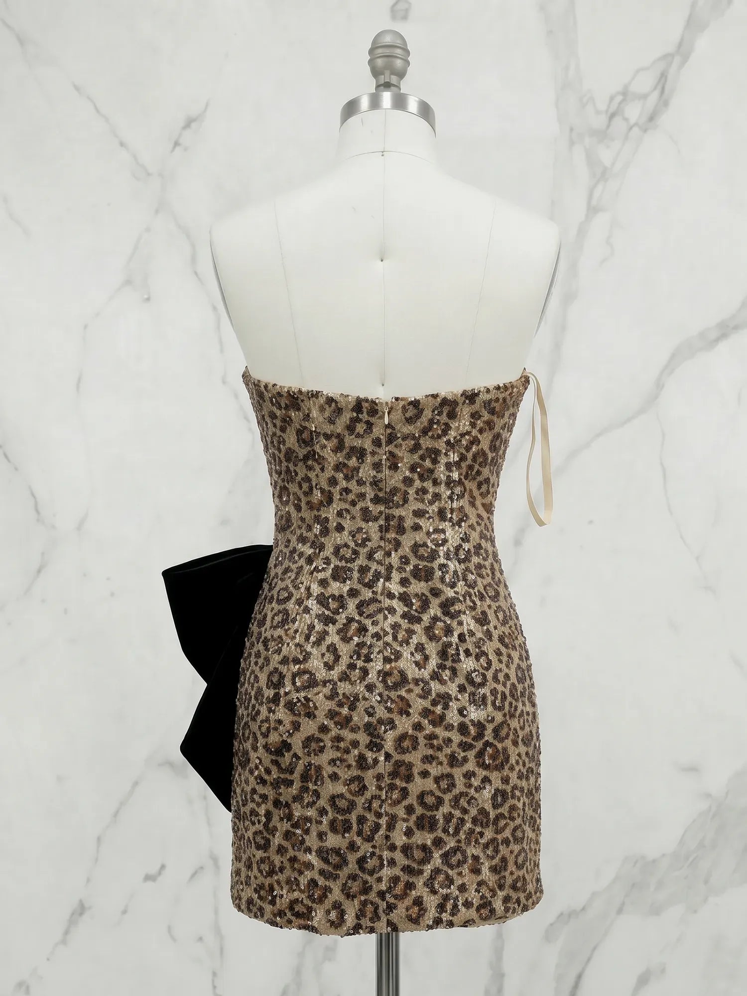 Sweetheart Leopard Sequin Wrap Short Homecoming Dresses