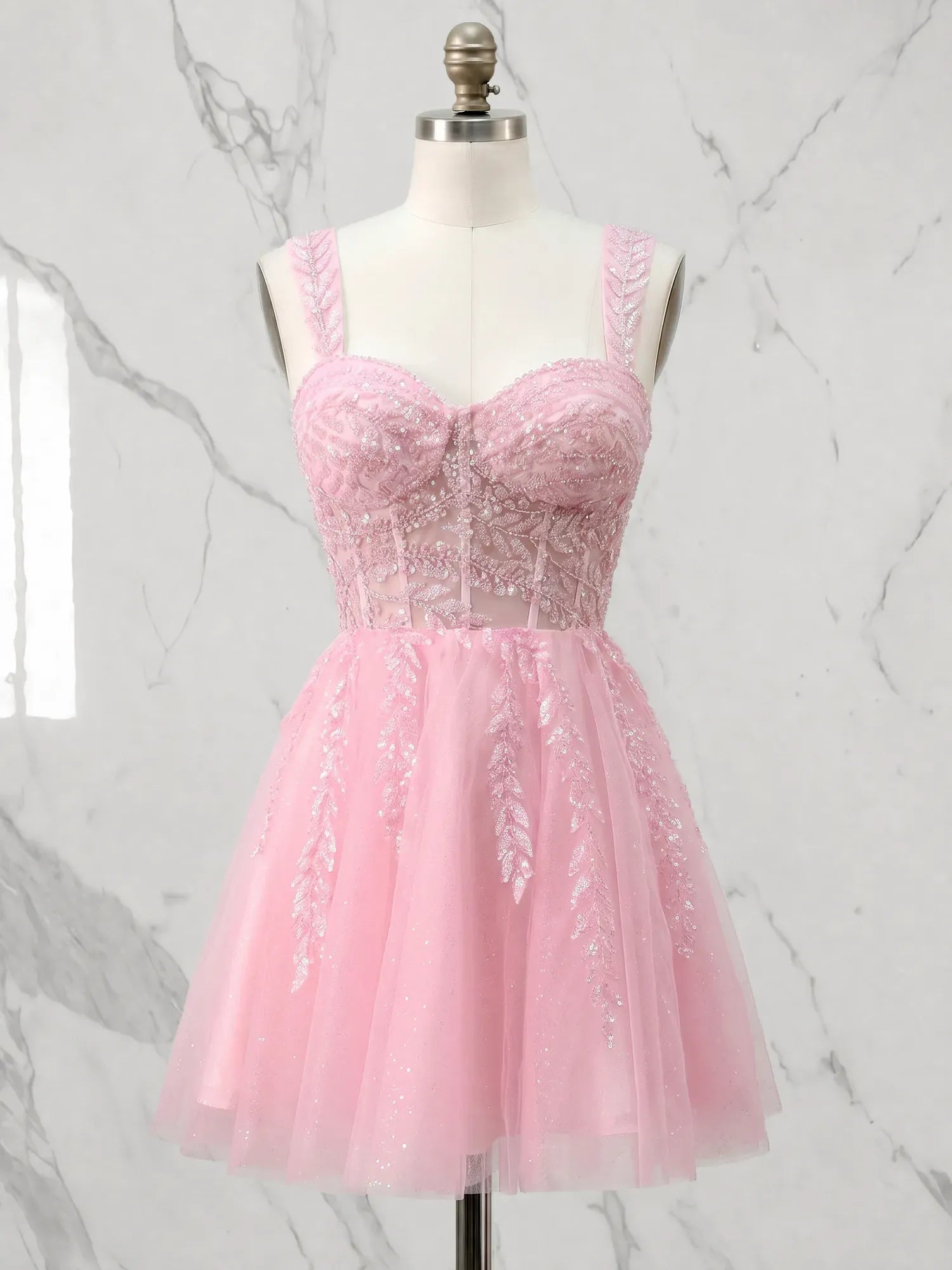 V-Neck Beaded Sequin Satin Bodycon Mini Homecoming Dresses
