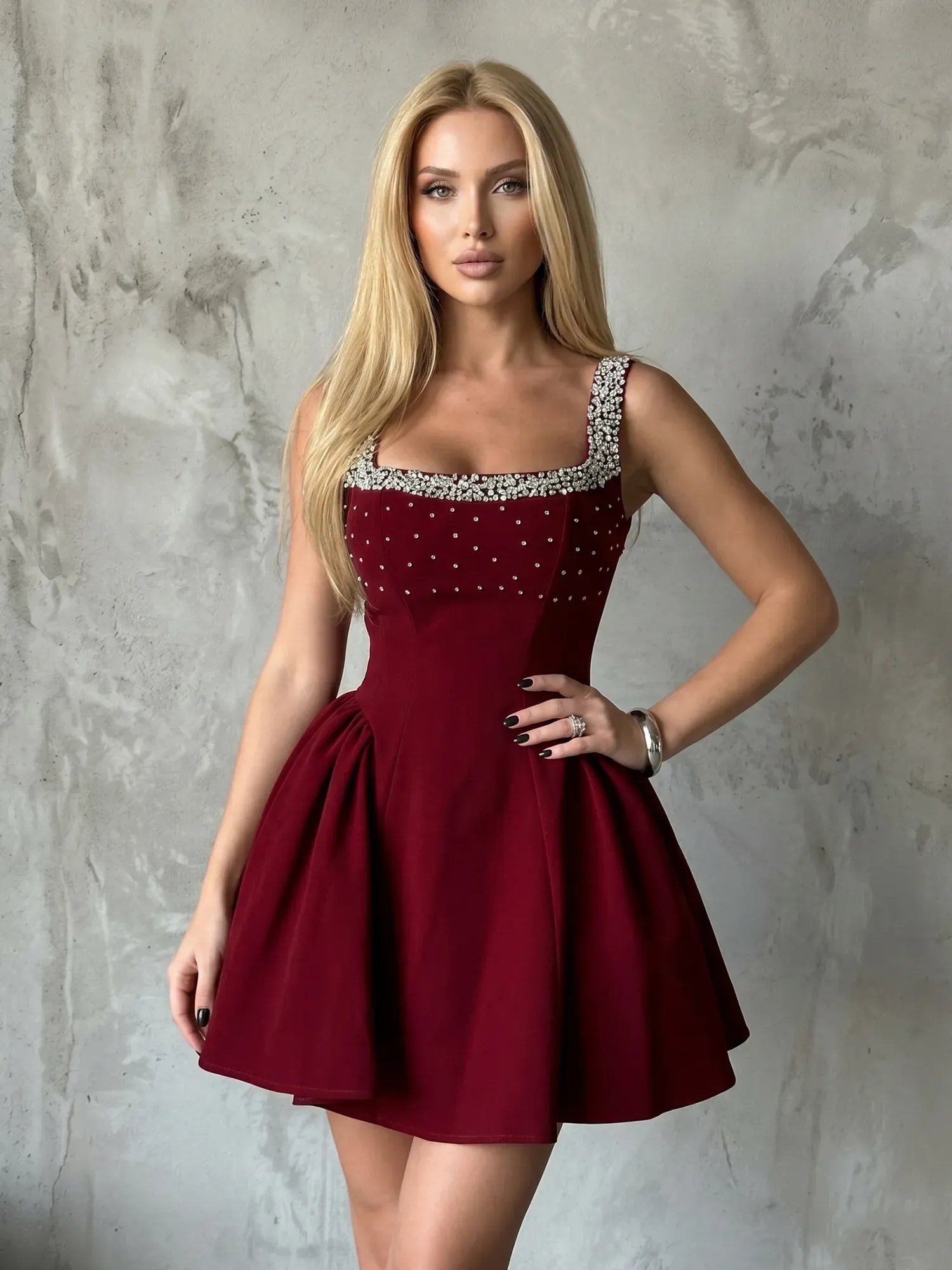 Glitter Mesh Mini Dress with Tiered Ruffles Homecoming Dresses