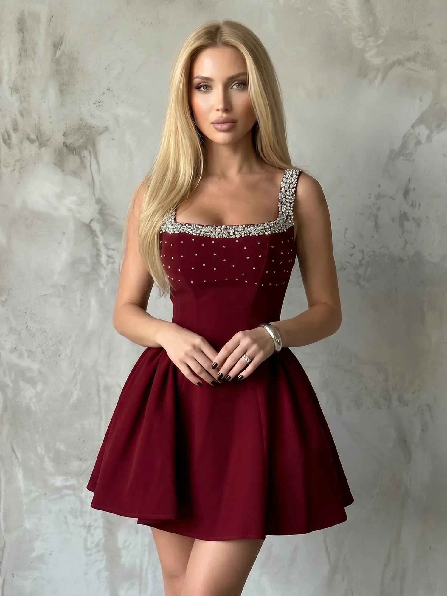 Glitter Mesh Mini Dress with Tiered Ruffles Homecoming Dresses