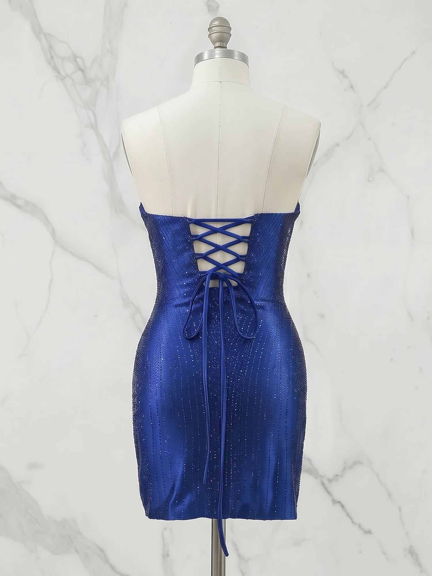 Strapless Sweetheart Neck Sequin Bodycon Mini Dress Homecoming Dresses