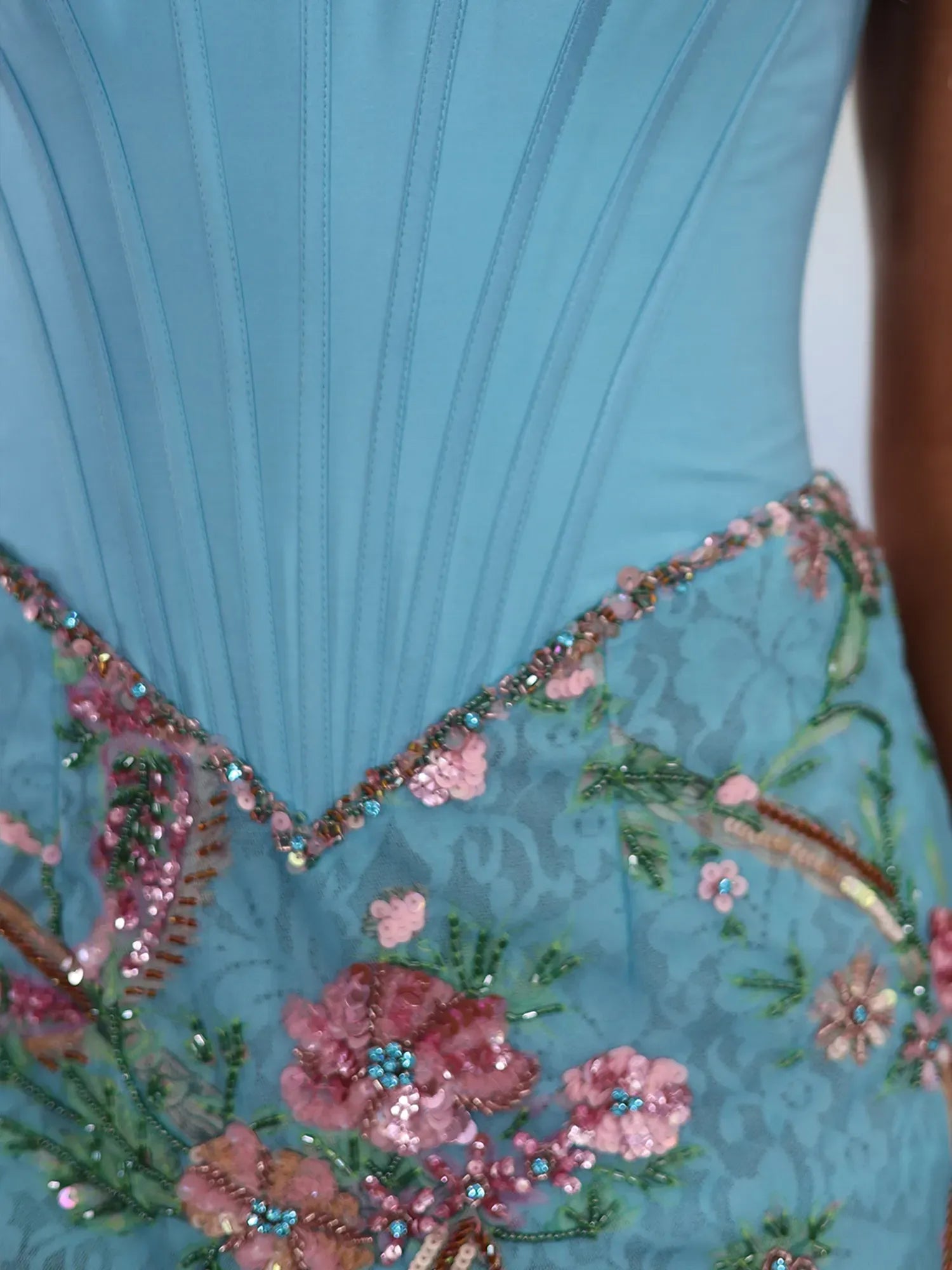 Strapless Draped Corset Short Homecoming Dresses with Floral Embroidered Sequin Skirt