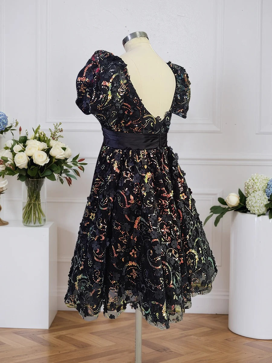 A-Line Short Tulle Homecoming Dress With Bowknot