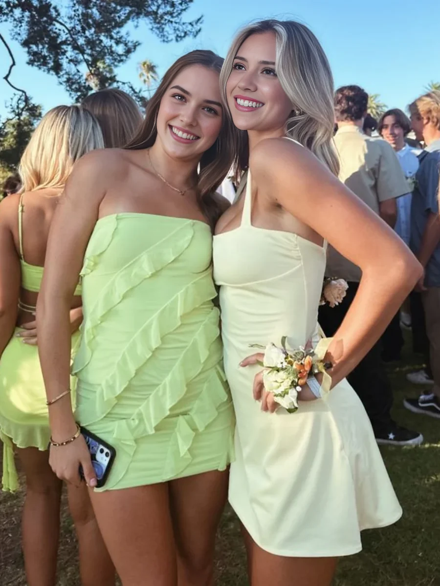 Sweetheart Sheath Straps Short Homecoming Dress