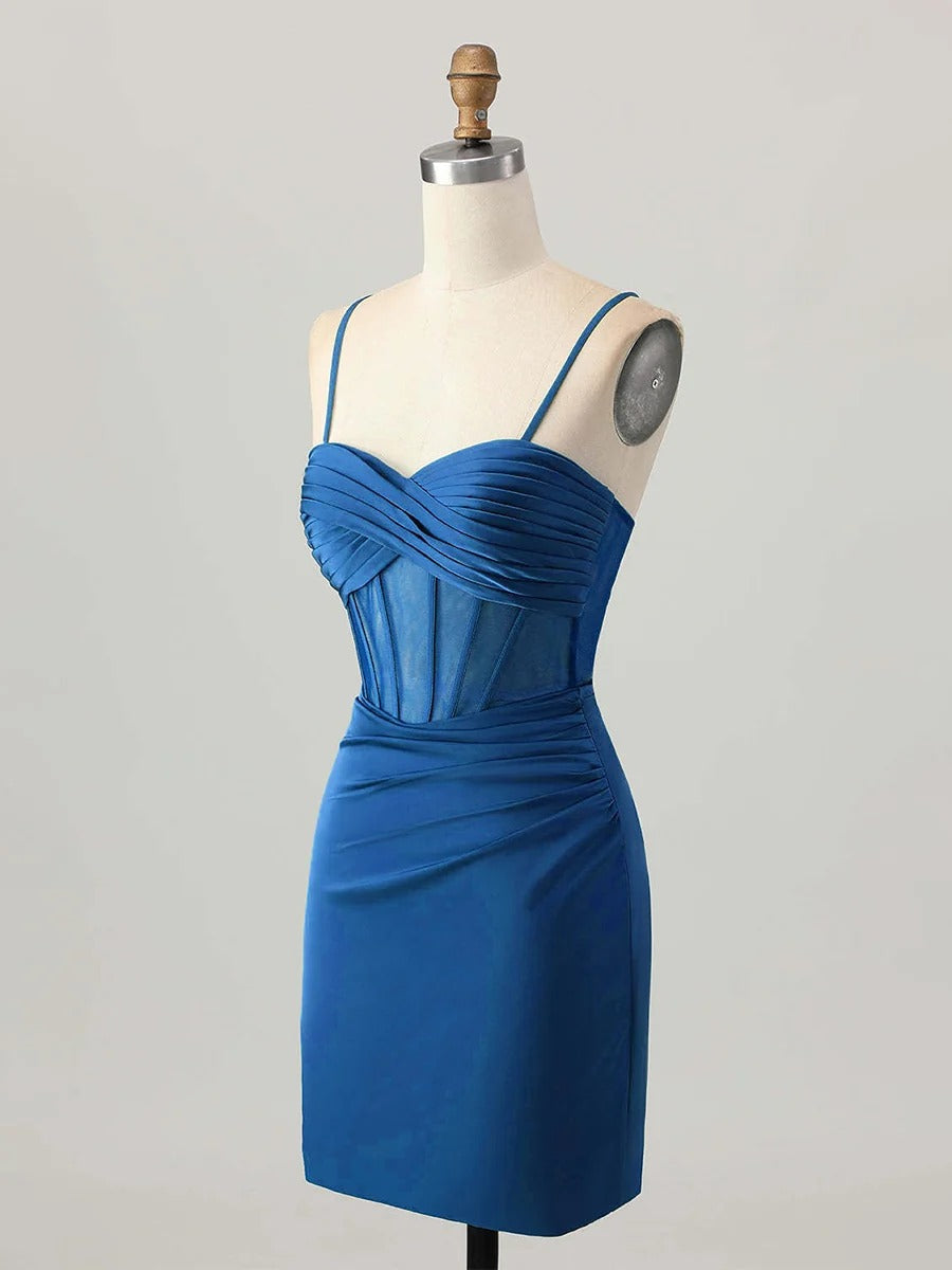 Satin Tight Short Corset Homecoming Dress
